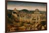 The Crucifixion, Oil, in the Background Jerusalem with Temple and Turreted Walls-Jan van Eyck-Framed Giclee Print