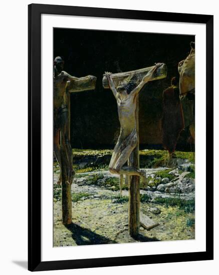 The Crucifixion, or Golgotha, 1893-Nikolai Nikolaevich. Ge-Framed Giclee Print