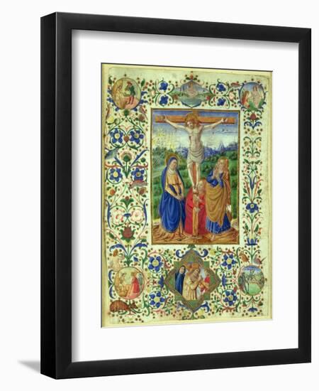 The Crucifixion Surrounded by Six Medallions Depicting Six Episodes from the Passion of Christ-Francesco d'Antonio del Chierico-Framed Premium Giclee Print