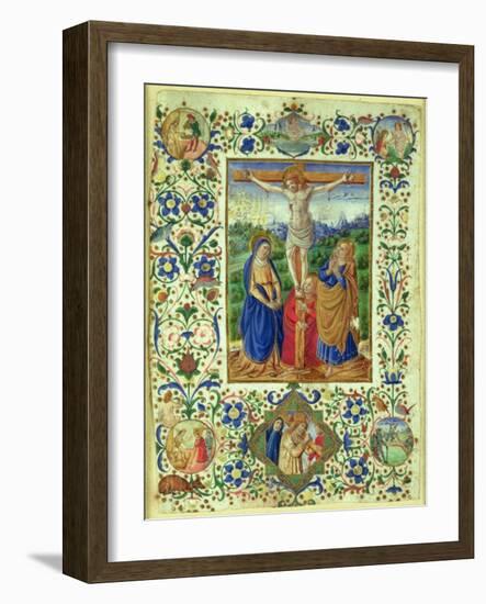 The Crucifixion Surrounded by Six Medallions Depicting Six Episodes from the Passion of Christ-Francesco d'Antonio del Chierico-Framed Giclee Print