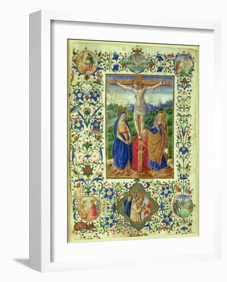 The Crucifixion Surrounded by Six Medallions Depicting Six Episodes from the Passion of Christ-Francesco d'Antonio del Chierico-Framed Giclee Print