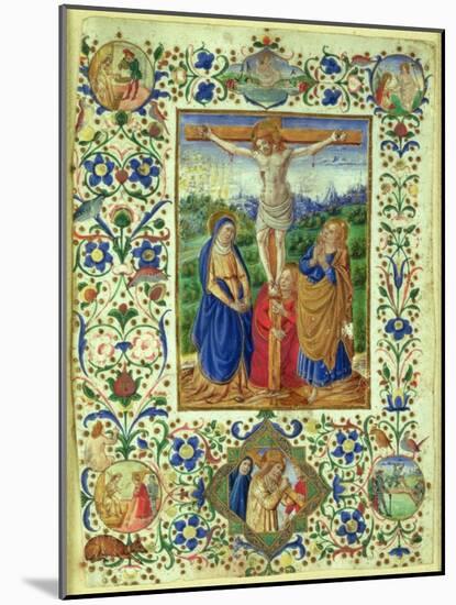 The Crucifixion Surrounded by Six Medallions Depicting Six Episodes from the Passion of Christ-Francesco d'Antonio del Chierico-Mounted Giclee Print