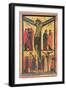 The Crucifixion with Holy Women, Mourners, Christ on the Road to Calvary and the Deposition, Right-Bonaventura Berlinghieri-Framed Giclee Print