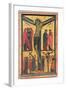 The Crucifixion with Holy Women, Mourners, Christ on the Road to Calvary and the Deposition, Right-Bonaventura Berlinghieri-Framed Giclee Print