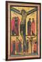 The Crucifixion with Holy Women, Mourners, Christ on the Road to Calvary and the Deposition, Right-Bonaventura Berlinghieri-Framed Giclee Print