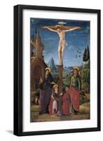 The Crucifixion with Mary, John, Mary Magdalene and a Benefactor, C.1480-Lorenzo Costa-Framed Giclee Print
