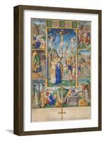 The Crucifixion with Six Scenes from the Passion of Christ-null-Framed Giclee Print