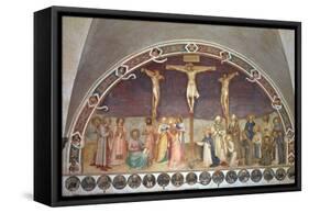 The Crucifixion, with SS. Cosmas, Damian, Francis and Bernard, 1442-Fra Angelico-Framed Stretched Canvas