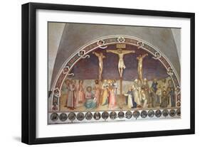 The Crucifixion, with SS. Cosmas, Damian, Francis and Bernard, 1442-Fra Angelico-Framed Giclee Print