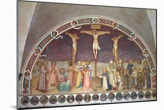 The Crucifixion, with SS. Cosmas, Damian, Francis and Bernard, 1442-Fra Angelico-Mounted Giclee Print