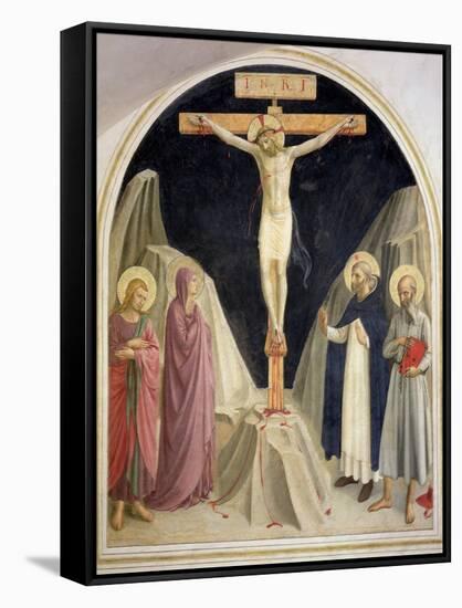 The Crucifixion, with SS Dominic and Jerome, 1442-Fra Angelico-Framed Stretched Canvas