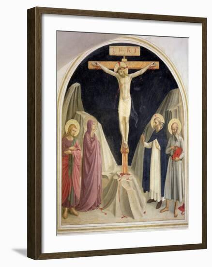 The Crucifixion, with SS Dominic and Jerome, 1442-Fra Angelico-Framed Giclee Print