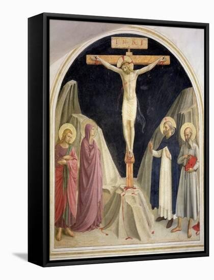The Crucifixion, with SS Dominic and Jerome, 1442-Fra Angelico-Framed Stretched Canvas
