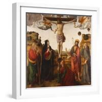 The Crucifixion with the Madonna, Saints John the Baptist, Mary Magdalen, Andrew and Francis, 1503-Cosimo Rosselli-Framed Giclee Print