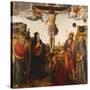 The Crucifixion with the Madonna, Saints John the Baptist, Mary Magdalen, Andrew and Francis-Cosimo Rosselli-Stretched Canvas