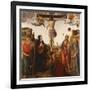 The Crucifixion with the Madonna, Saints John the Baptist, Mary Magdalen, Andrew and Francis-Cosimo Rosselli-Framed Giclee Print