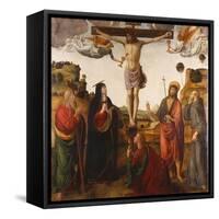 The Crucifixion with the Madonna, Saints John the Baptist, Mary Magdalen, Andrew and Francis-Cosimo Rosselli-Framed Stretched Canvas