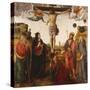 The Crucifixion with the Madonna, Saints John the Baptist, Mary Magdalen, Andrew and Francis-Cosimo Rosselli-Stretched Canvas