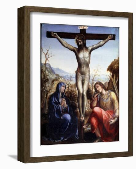 The Crucifixion with the Virgin and John the Baptist, C1540-Sodoma-Framed Giclee Print