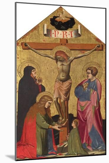 The Crucifixion with the Virgin Mary, St. Mary Magdalene, St. John the Evangelist, and a Saint-Jacopo di Paolo-Mounted Giclee Print