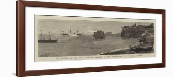 The Cruise of the Royal Cadets, Arrival of the Bacchante at Funchal, Madeira-null-Framed Giclee Print