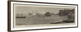 The Cruise of the Royal Cadets, Arrival of the Bacchante at Funchal, Madeira-null-Framed Premium Giclee Print