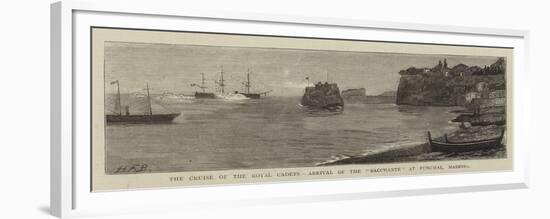 The Cruise of the Royal Cadets, Arrival of the Bacchante at Funchal, Madeira-null-Framed Premium Giclee Print