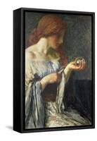 The Crystal Ball (Oil on Board)-Robert Anning Bell-Framed Stretched Canvas