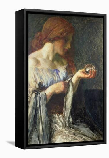 The Crystal Ball (Oil on Board)-Robert Anning Bell-Framed Stretched Canvas