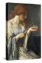 The Crystal Ball (Oil on Board)-Robert Anning Bell-Stretched Canvas