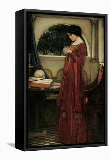 The Crystal Ball-John William Waterhouse-Framed Stretched Canvas