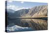 The crystal clear Shyok River creates a mirror image in the Khapalu valley near Skardu, Pakistan-Alex Treadway-Stretched Canvas