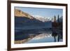 The crystal clear Shyok River creates a mirror image in the Khapalu valley near Skardu, Pakistan-Alex Treadway-Framed Photographic Print