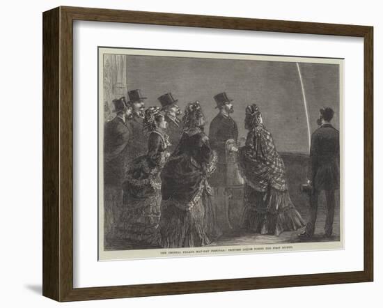 The Crystal Palace May-Day Festival, Princess Louise Firing the First Rocket-null-Framed Giclee Print