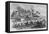 The Cuban Insurrection--The Patriots Burning a Sugar-Mill in Los Ingenios, near Trinidad.-null-Framed Stretched Canvas