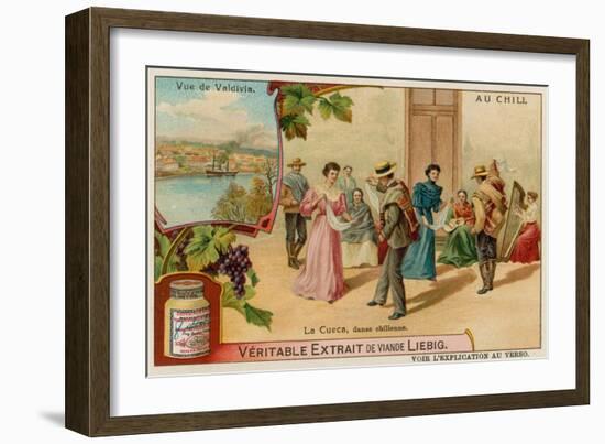 The Cueca Dance and a View of Valdivia-null-Framed Giclee Print