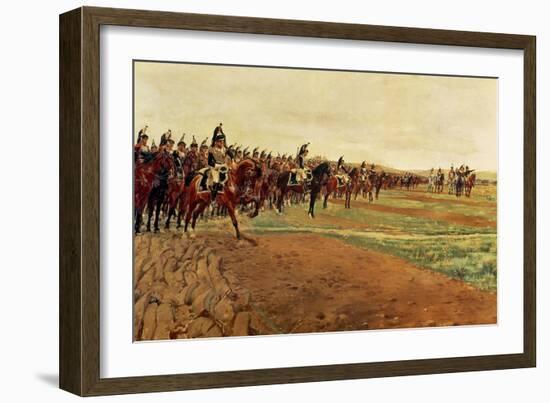 The Cuirassiers Before Their Charge at the Battle of Austerlitz in 1805, Detail, 1878-Jean-Louis Ernest Meissonier-Framed Giclee Print