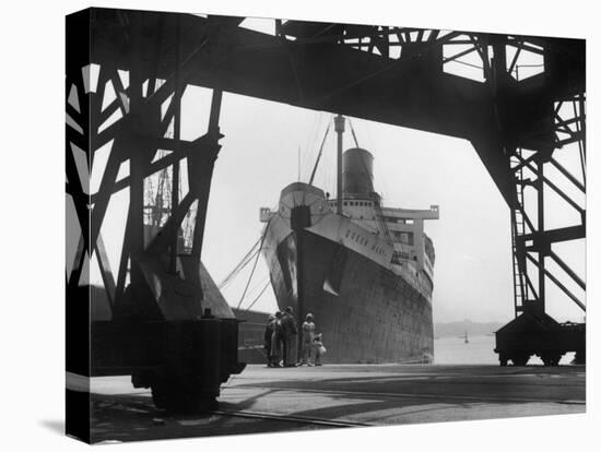 The Cunard White Star Liner the "Queen Mary" Docked at Southampton England-Fred Musto-Stretched Canvas