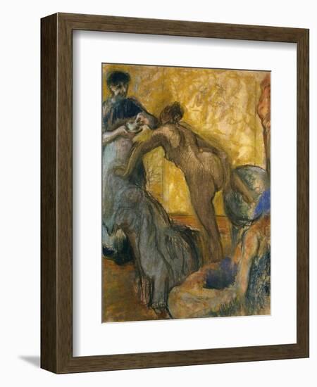 The Cup of Hot Chocolate, 1900-5-Edgar Degas-Framed Giclee Print