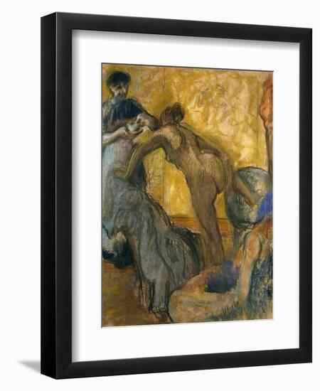 The Cup of Hot Chocolate, 1900-5-Edgar Degas-Framed Giclee Print