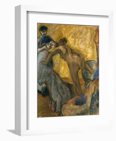The Cup of Hot Chocolate, 1900-5-Edgar Degas-Framed Giclee Print