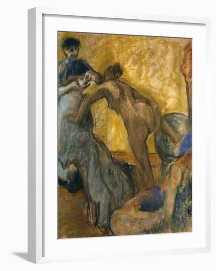 The Cup of Hot Chocolate, 1900-5-Edgar Degas-Framed Giclee Print