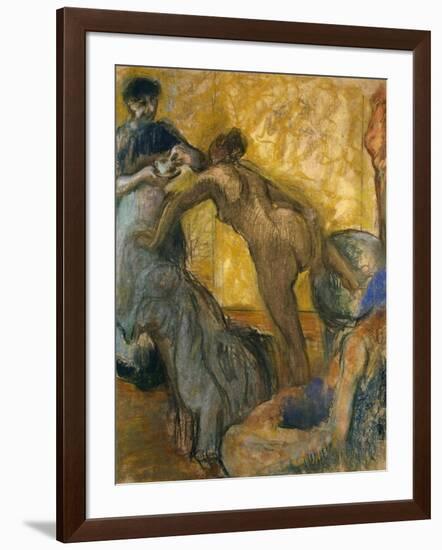 The Cup of Hot Chocolate, 1900-5-Edgar Degas-Framed Giclee Print