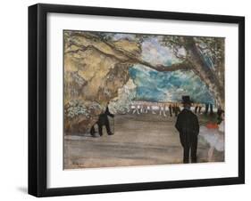 The Curtain. Around 1881. Pastel on charcoal and monotype, mounts on cardboard.-Edgar Degas-Framed Giclee Print