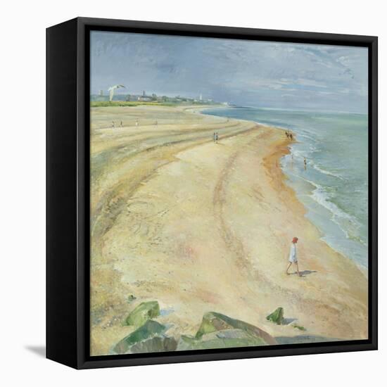 The Curving Beach, Southwold, 1997-Timothy Easton-Framed Stretched Canvas