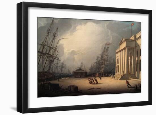 The Custom House at Greenock Scotland-Robert Salmon-Framed Art Print