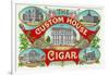 The Custom House Cigar Brand Cigar Box Label-Lantern Press-Framed Art Print