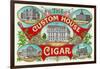 The Custom House Cigar Brand Cigar Box Label-Lantern Press-Framed Art Print