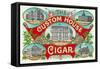 The Custom House Cigar Brand Cigar Box Label-Lantern Press-Framed Stretched Canvas