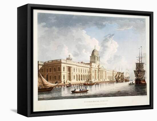 The Custom House, Dublin, 1792-James Malton-Framed Stretched Canvas